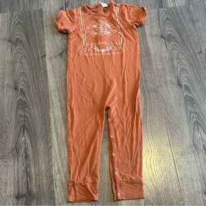 Kate Quinn Bamboo Romper Jumpsuit Burnt Orange Toddler 2t